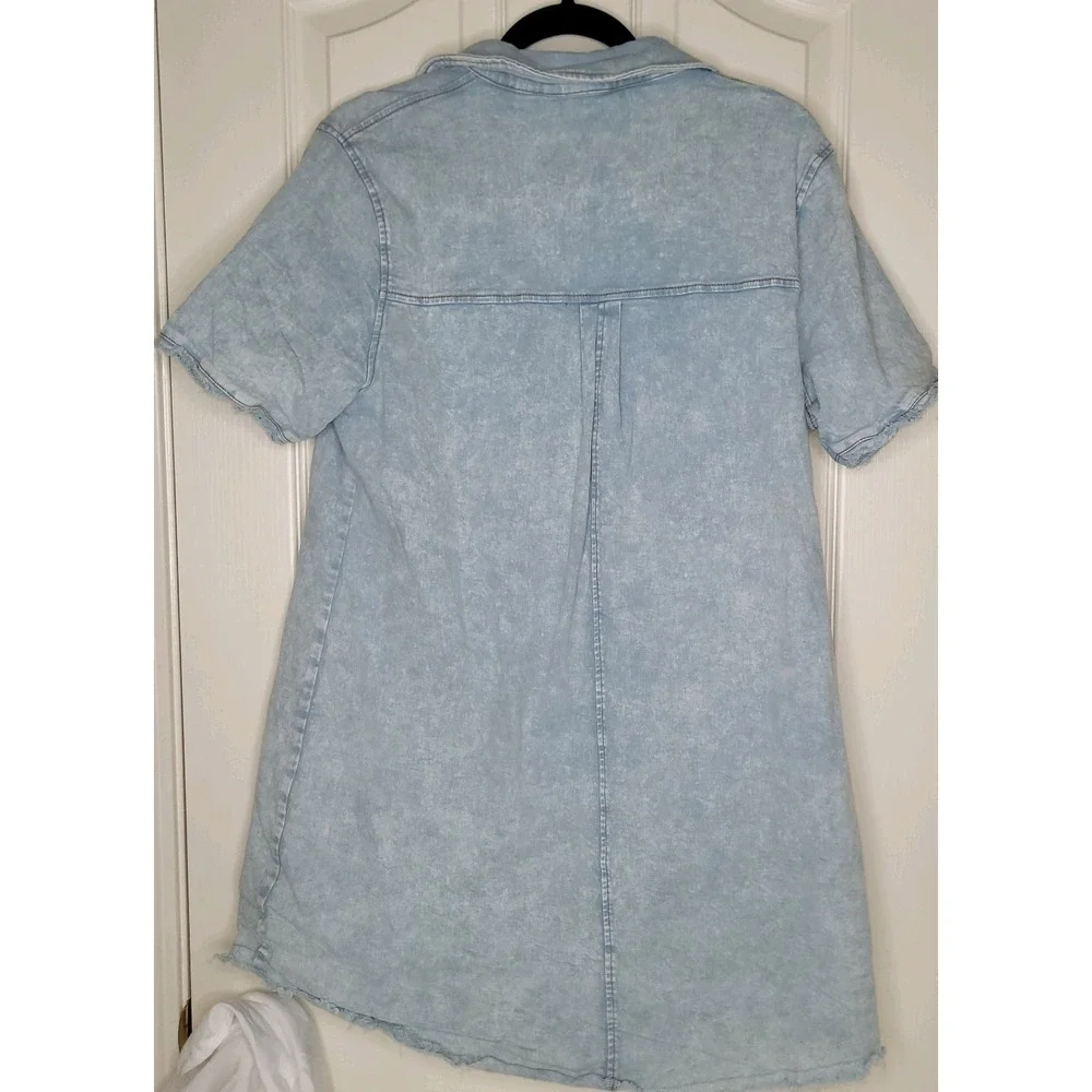 Bibi‎ Women's Shift Dress Denim M Blue Chambray Western Festival
